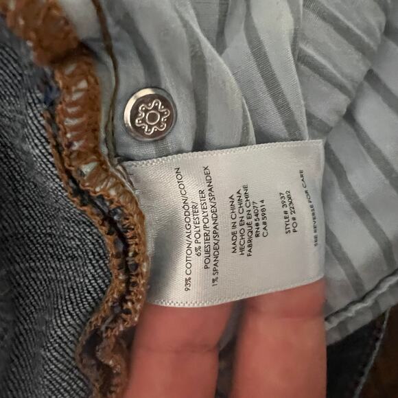 Cabi Slim Boyfriend Jeans Blue Mid-Rise 5-Pocket Frayed Hem Star Ankle Sz - Picture 6 of 7